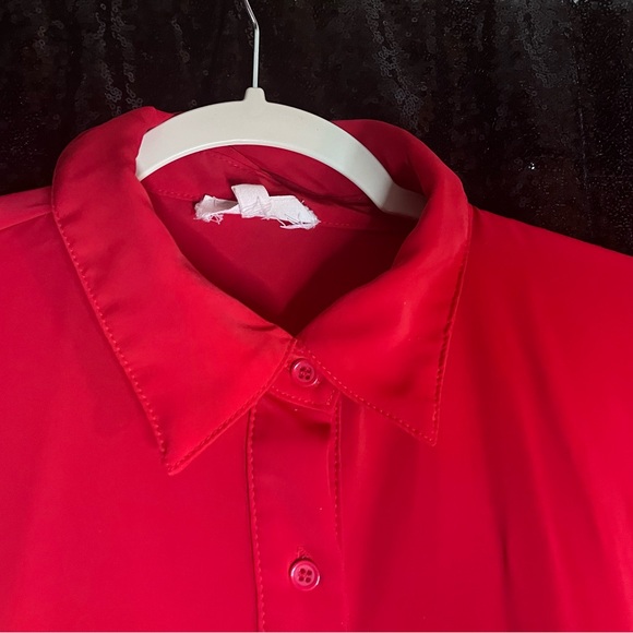 Entro Vibrant Red Casual Button Down Shirt - Picture 5 of 8